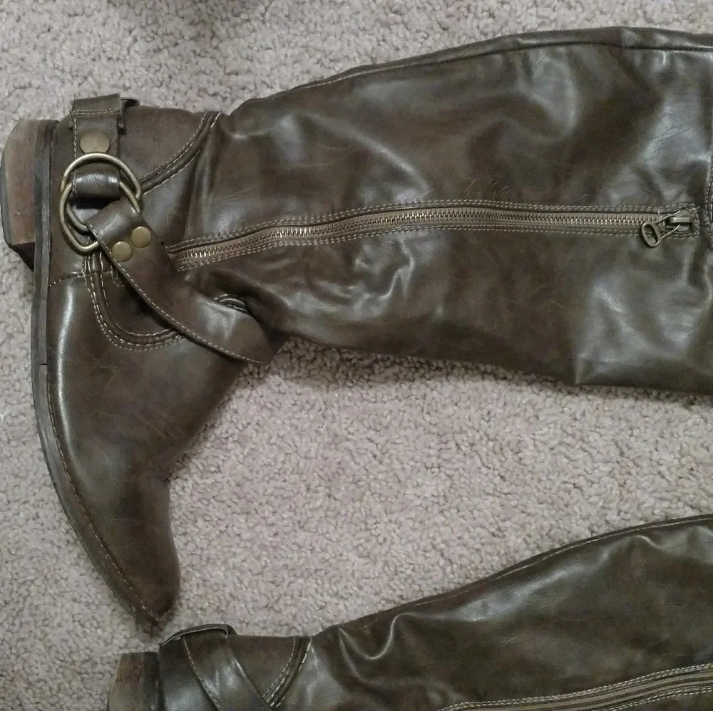 Brown over-the-knee boots